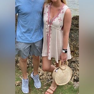 Pale Pink and Blue Beachy Boho Dress